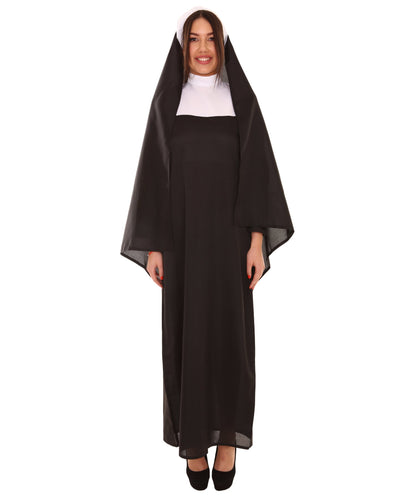 Women's Traditional Nun Religious Costume | Black Fancy Costume