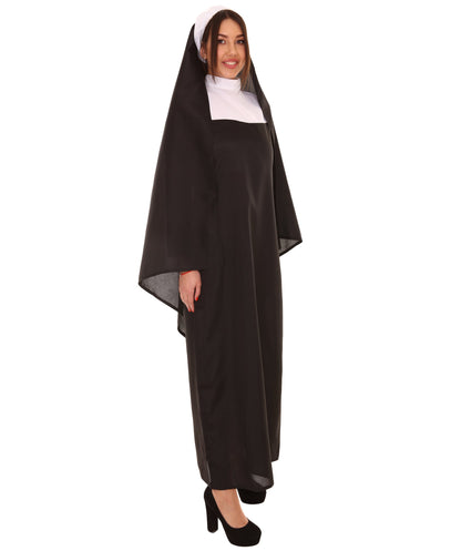 Women's Traditional Nun Religious Costume | Black Fancy Costume