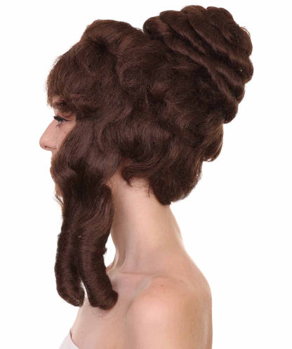 Womens Colonial Lady's 18th Century Brown Historical Cosplay Wig