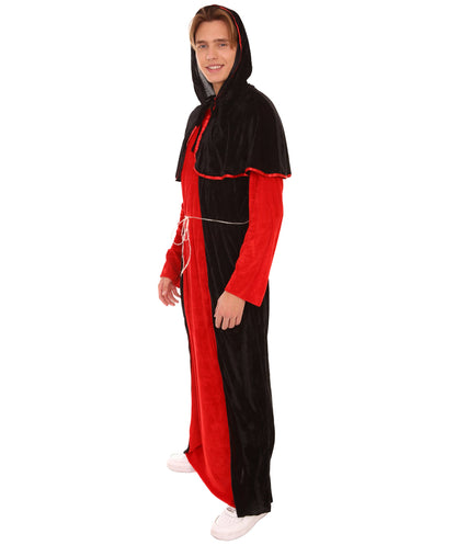 Men's Scary Costume | Devil Red and Black Robe Halloween Costume