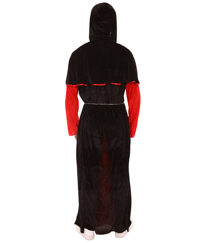 Men's Scary Costume | Devil Red and Black Robe Halloween Costume