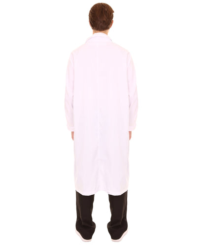 Men's Crazy Scientist Doctor Robe Coat Costume | White Fancy Costume