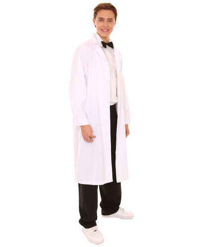 Men's Crazy Scientist Doctor Robe Coat Costume | White Fancy Costume