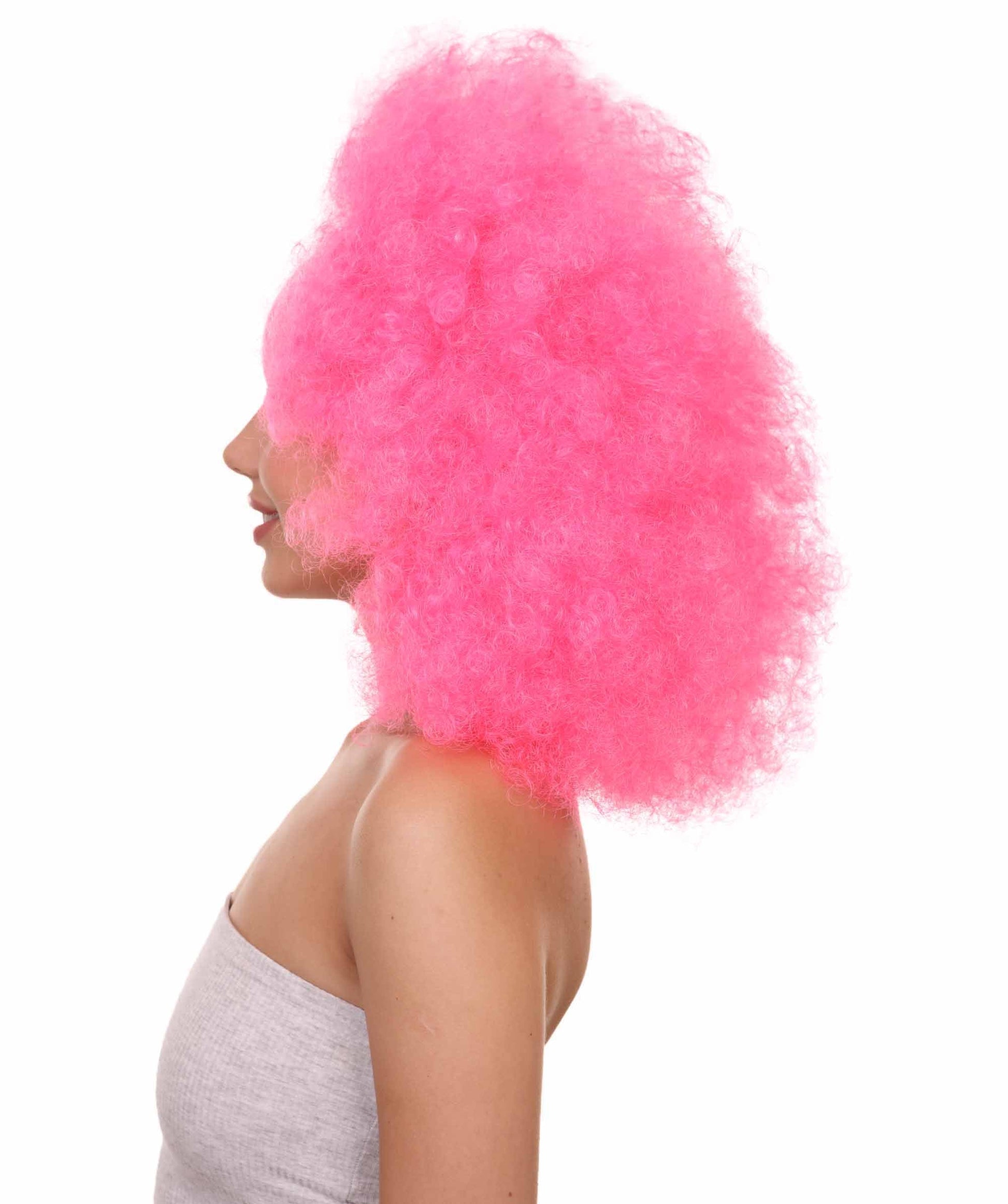 Pink bubble afro wig