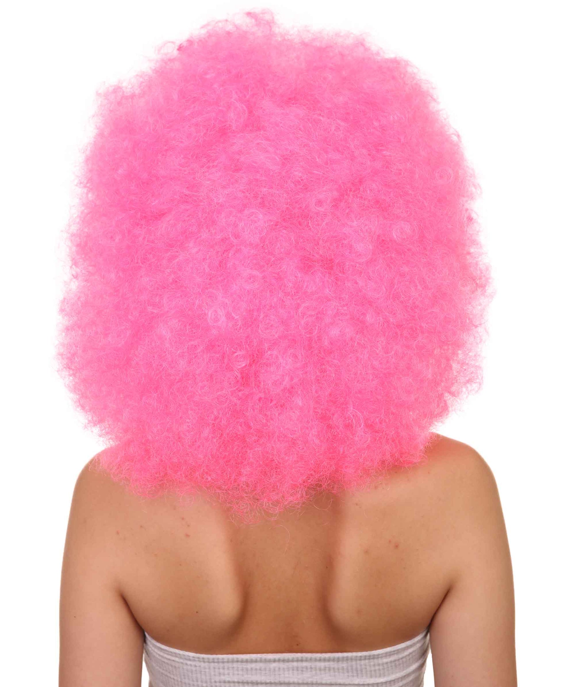 Pink bubble afro wig