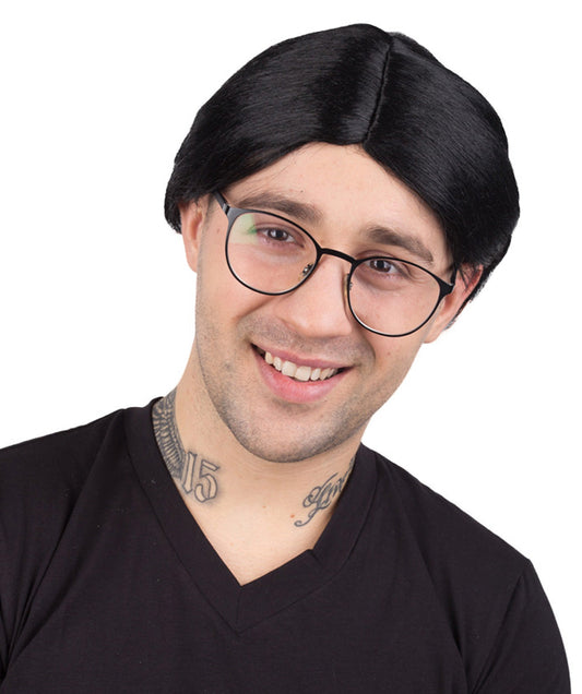 Nerd | Men's Black Color Straight Middle Part Nerd Wig