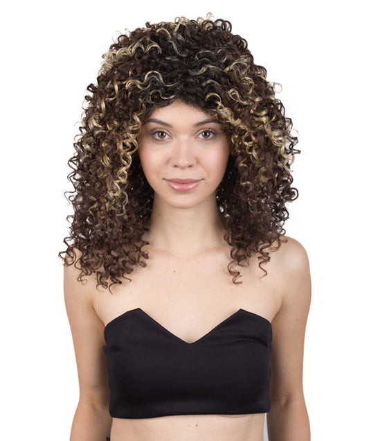 Brown Color Curly Wig