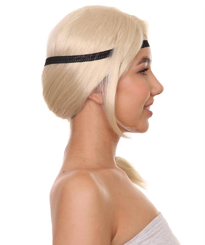 Women's Style ponytail with Black hairband wig | Blonde Wigs | Premium Breathable Capless Cap