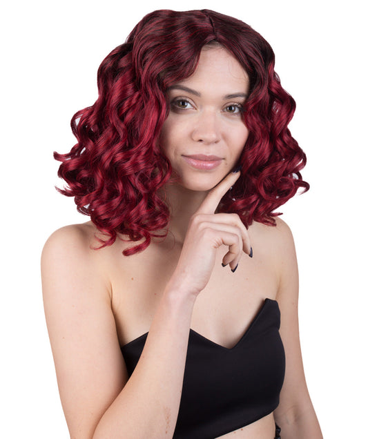 Women's Red Color Curly 