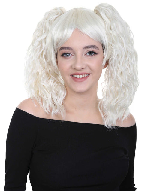 Fancy Party White Ponytail Wig 