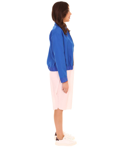 Women's Stranger Jacket and Dress TV/Movie Costume, Blue & Pink Halloween Costume