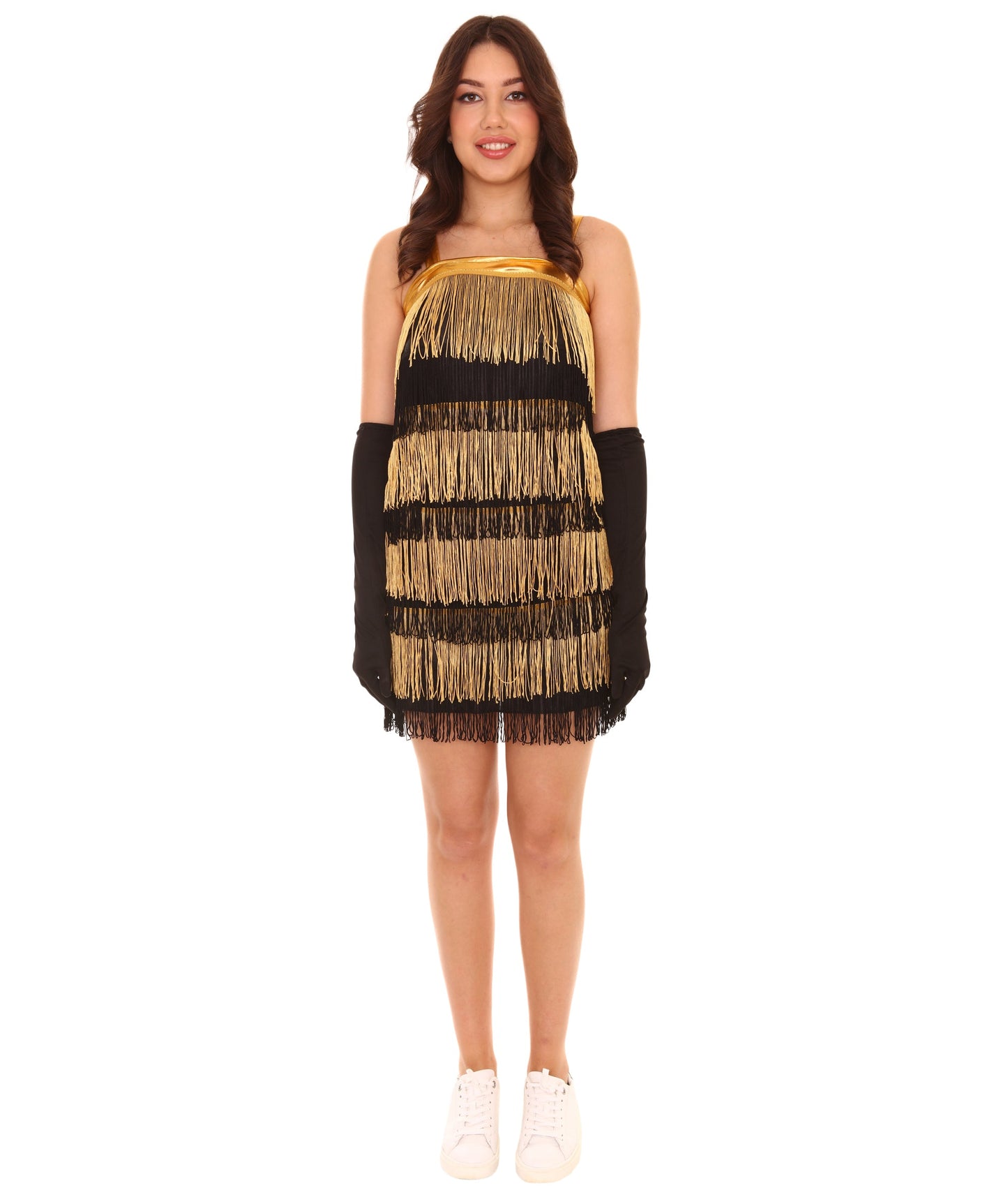 Women's 20's Fringe Flapper Costume | Gold Color Fancy Costume