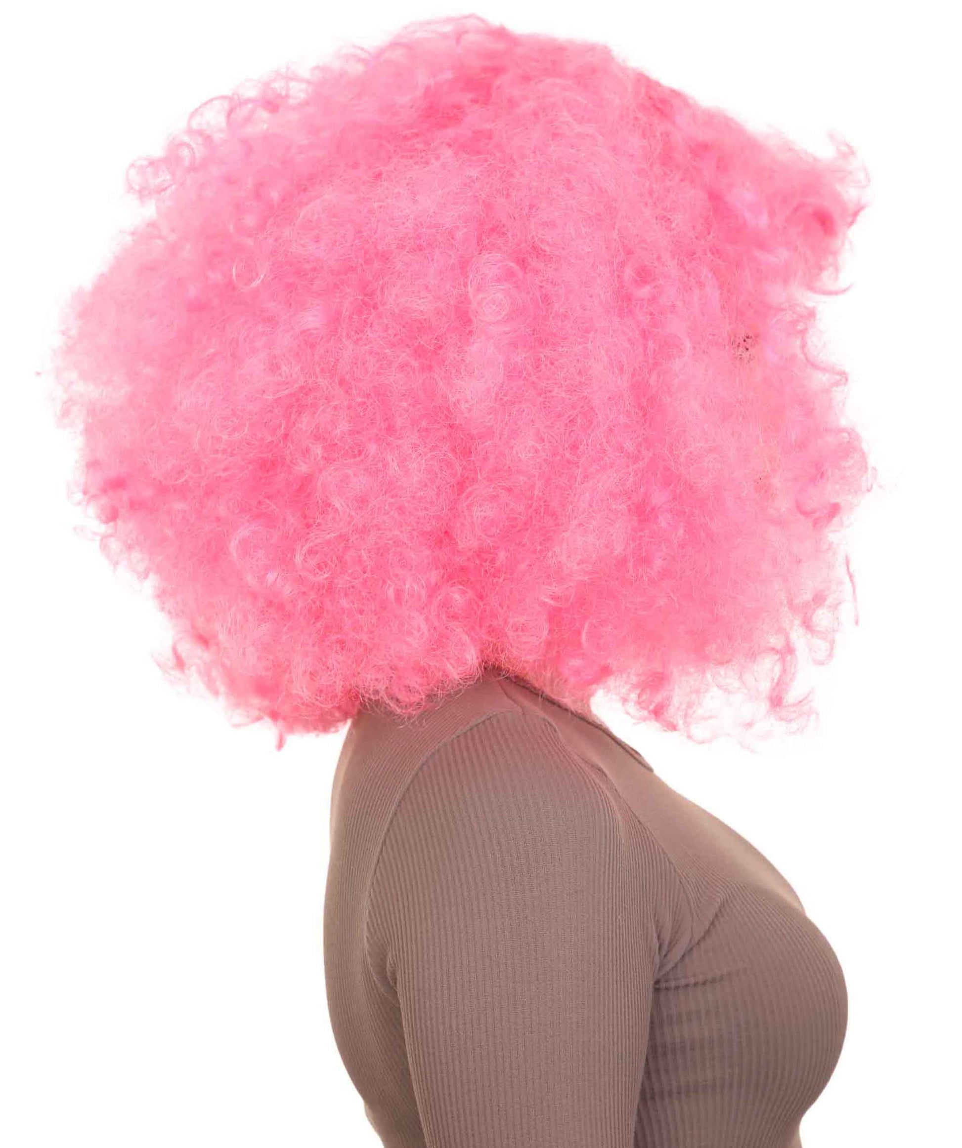 Pink japanese actress afro wig