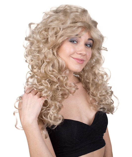 Women's Blonde Color Curly Medium Length Trendy Wig