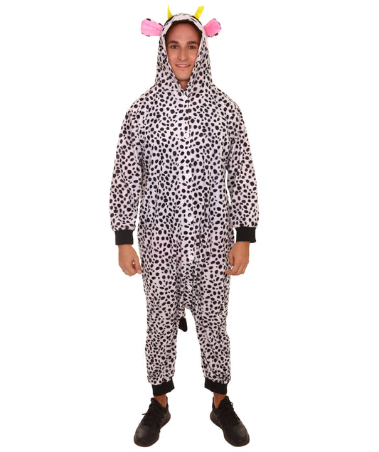 Women's Cow Jumpsuit | Black and White Halloween Costume