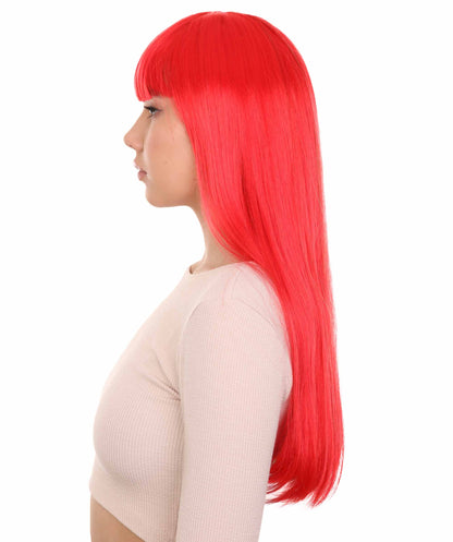 Green & Red Women's Two-Tone Long Straight Wig