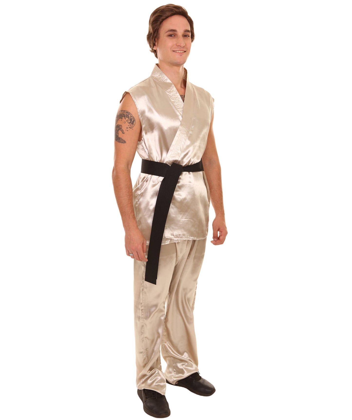 Light Gold Brown Men's Karate Fancy Costume