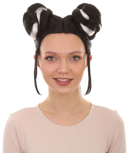 Black & Grey Singer Bun Wig