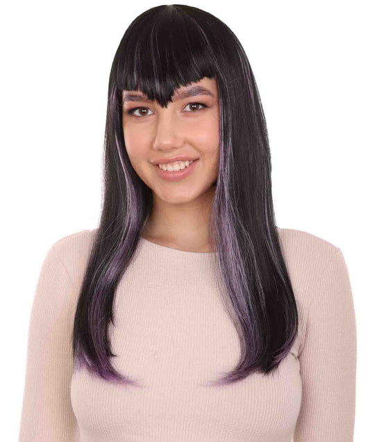 Glitter Vampire Black Wig
