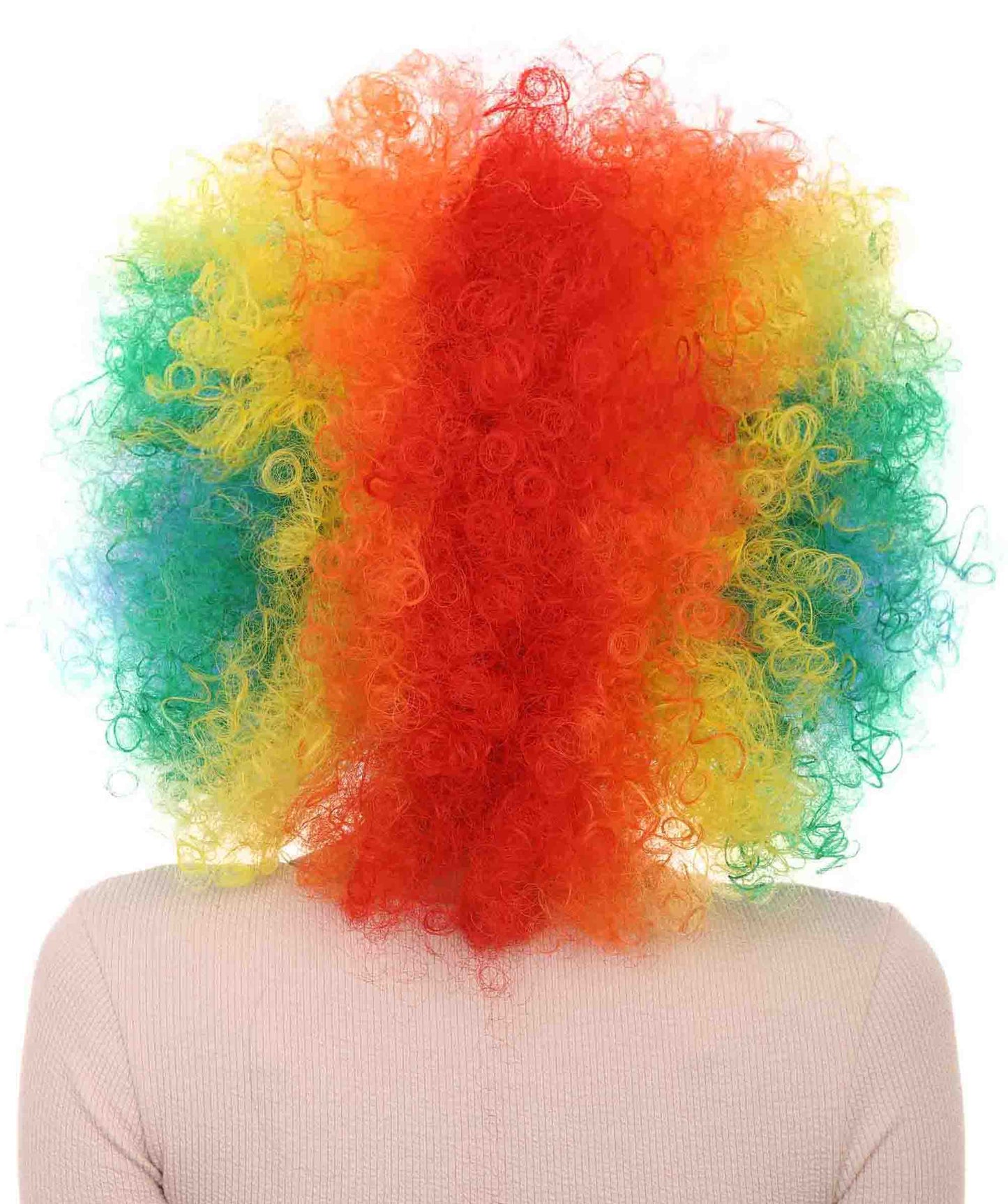 Rainbow Afro Clown Unisex Wig | Colorful LGBT Pride Wig | Premium Breathable Capless Cap