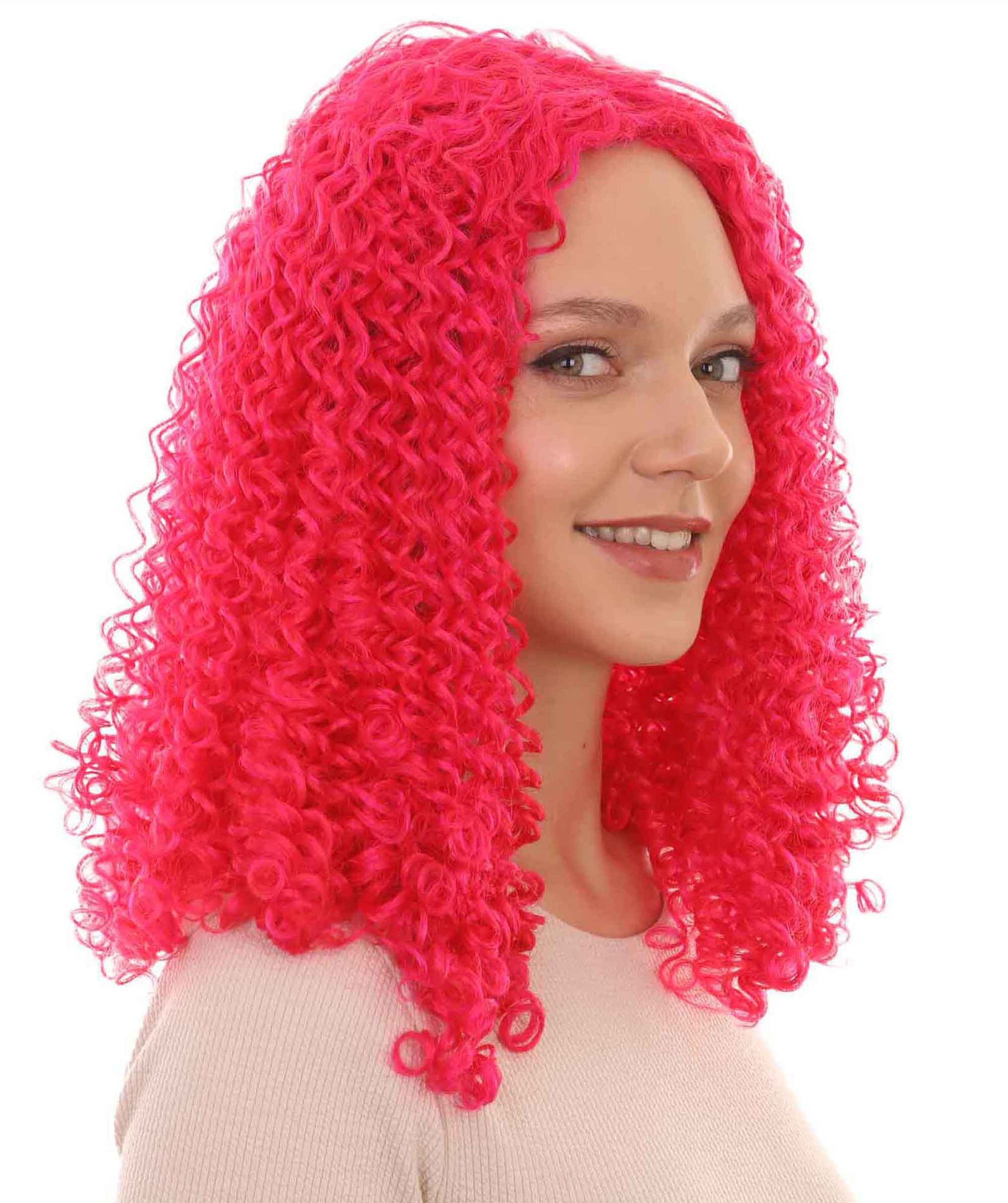 Pink  Animation Curly Wig