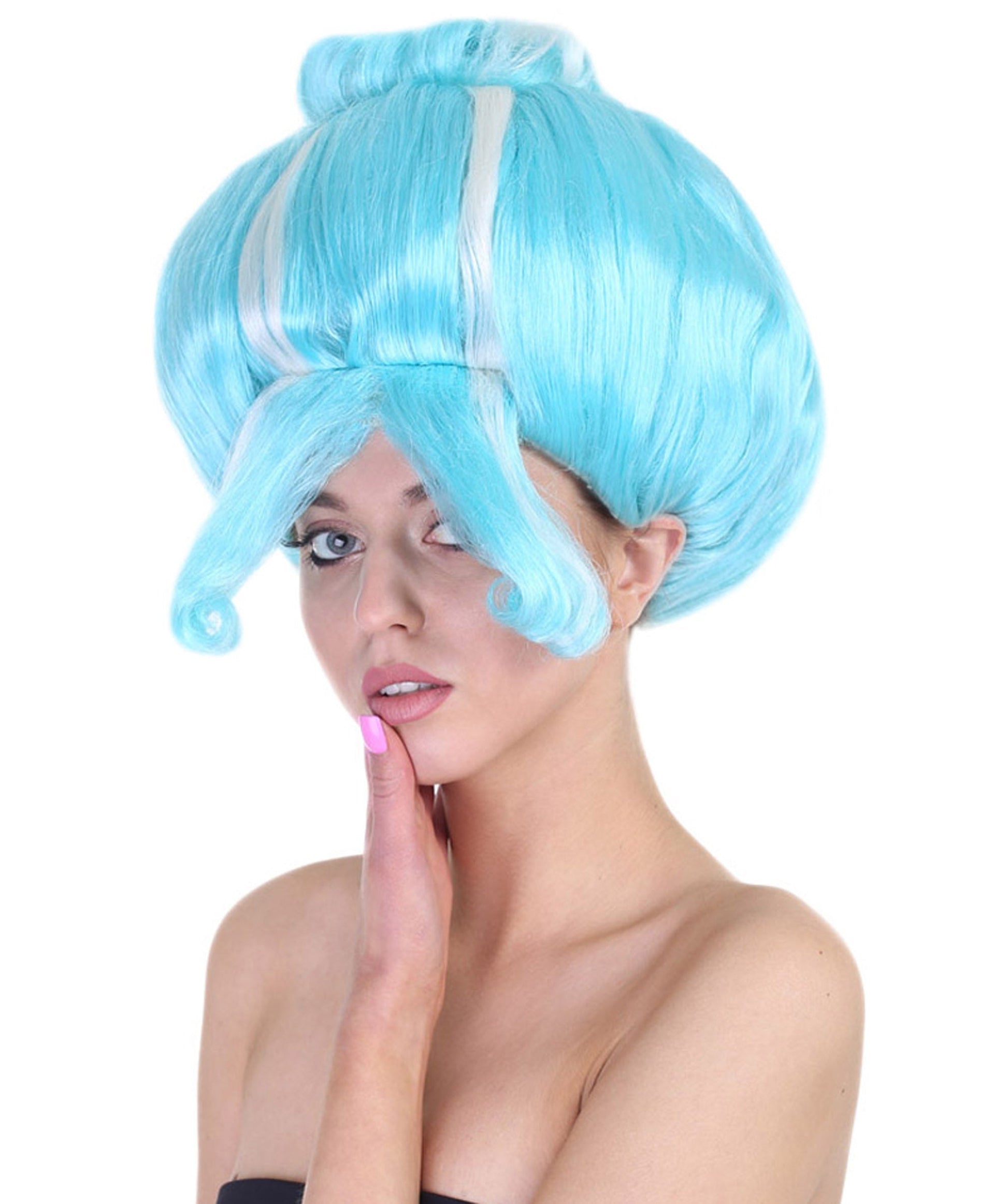 Light Blue Troll Grandma Wig