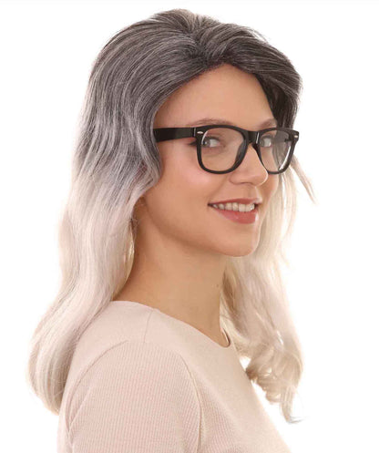 Black & Grey TV/Movie Wig