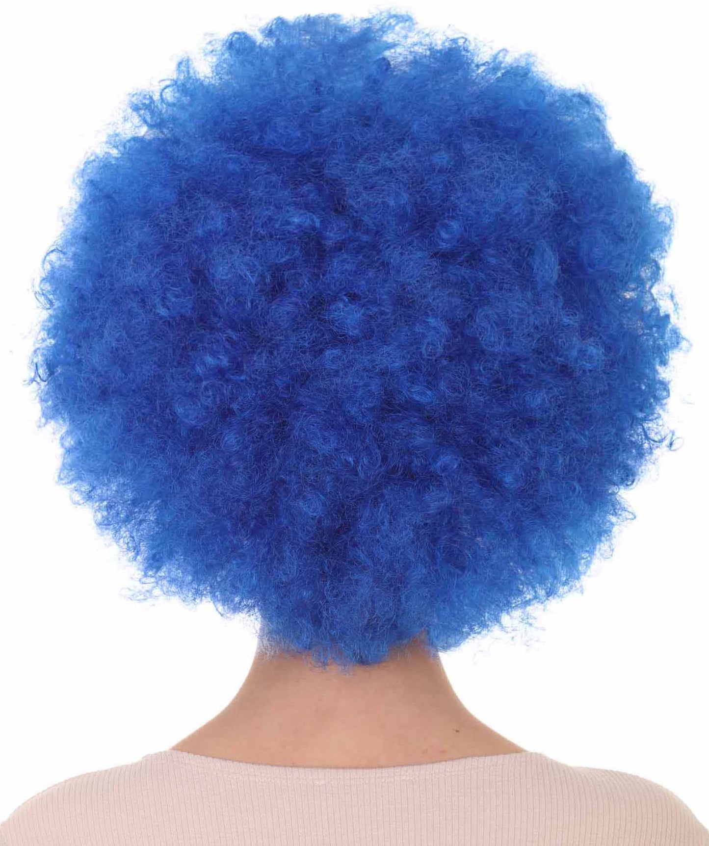 Unisex Blue Afro Clown Wig | Jumbo Curly Halloween Wig | Premium Breathable Capless Cap