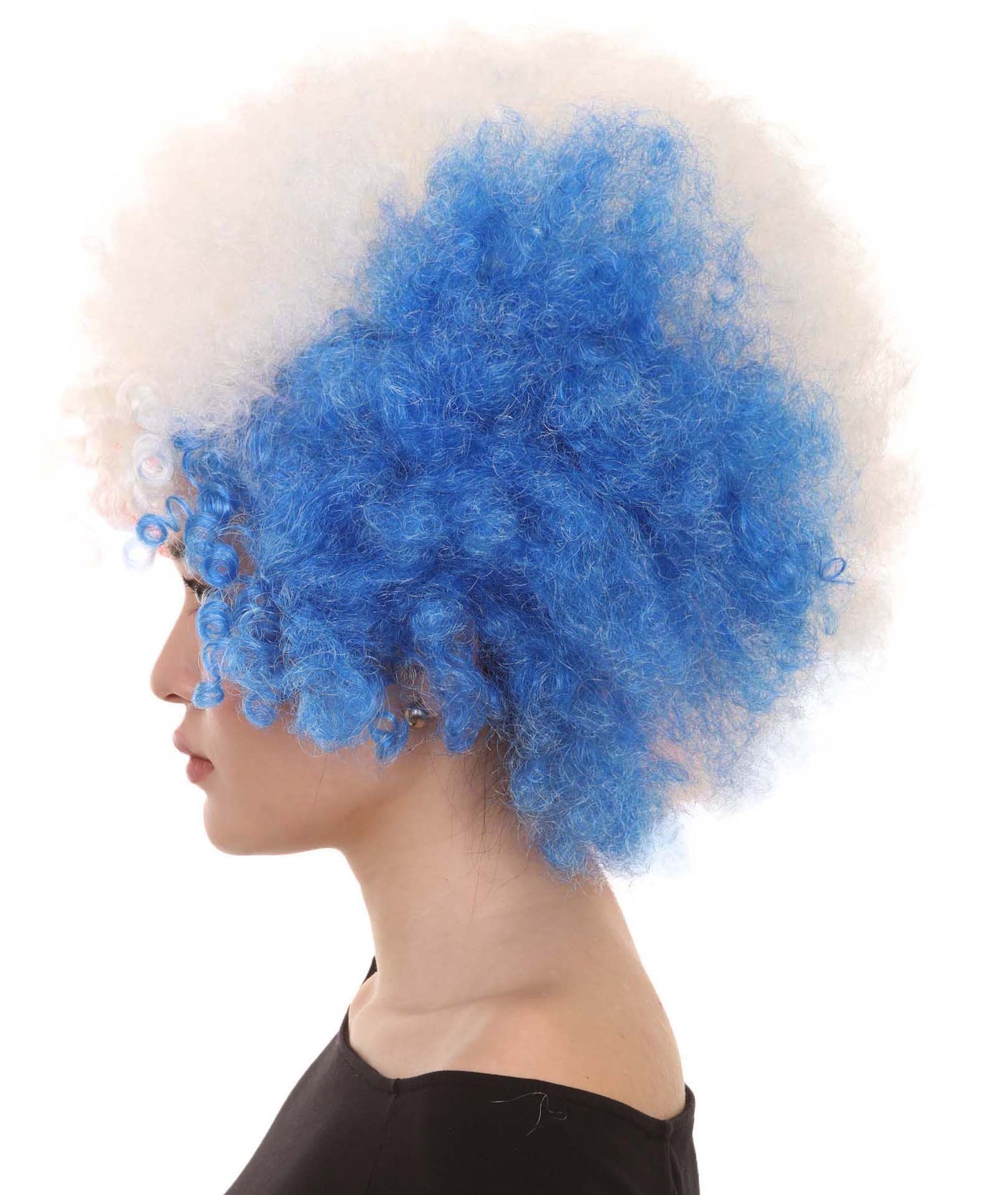 France National Flag Afro Wig | National Pride Patriotic Halloween Hair| Premium Breathable Capless Cap