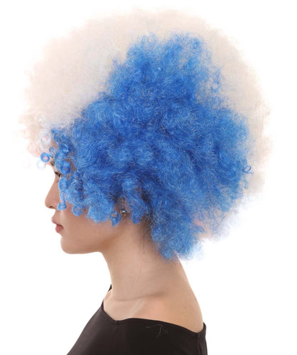 France National Flag Afro Wig | National Pride Patriotic Halloween Hair| Premium Breathable Capless Cap