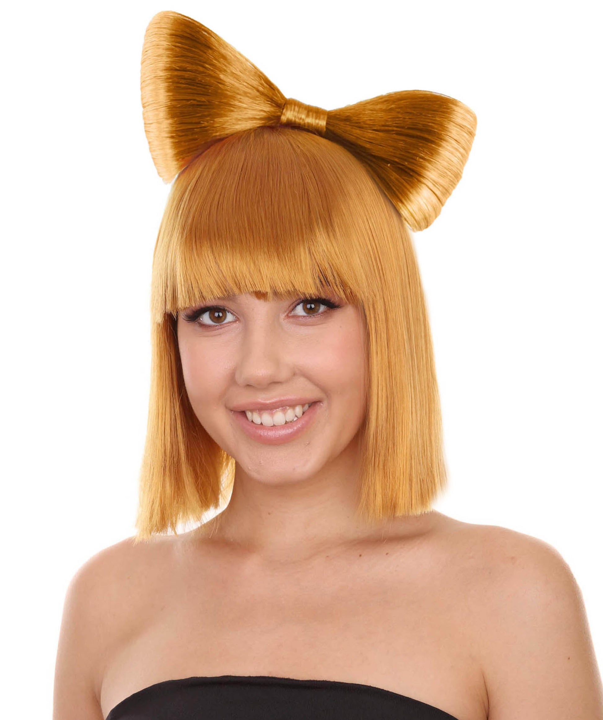 Golden Brown Women's Butterfly Bow Wigs