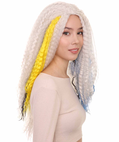 HPO Women's New Electrified Frankie White Wig-HW-1428 | | White Long Curly Wig |