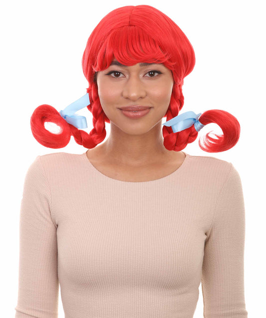 Funny Red Braided Pigtail Wig