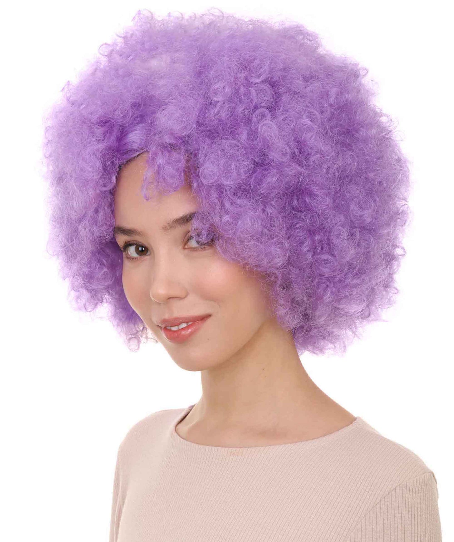 Purple short afro wigs