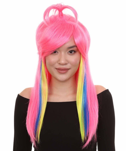 Fantasy Pink Womens Wig | Fancy Colorful  Halloween Wig | Premium Breathable Capless Cap
