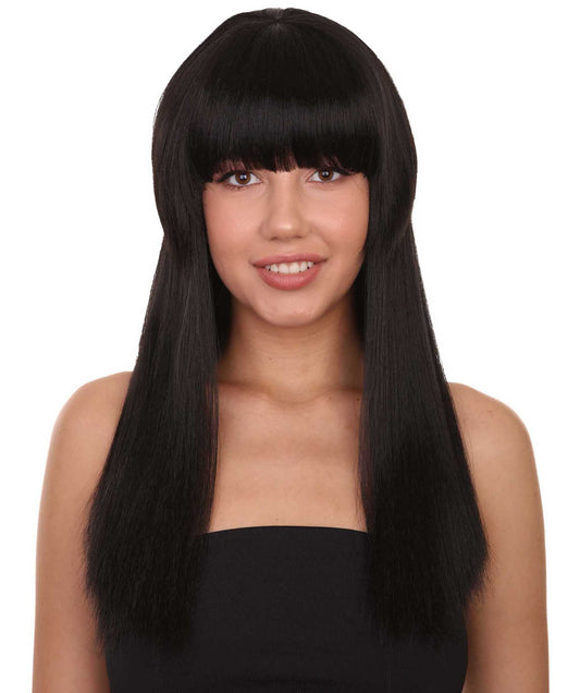 Black Vampires Womens Wig , Horror Character Halloween Wig , Premium Breathable Capless Cap