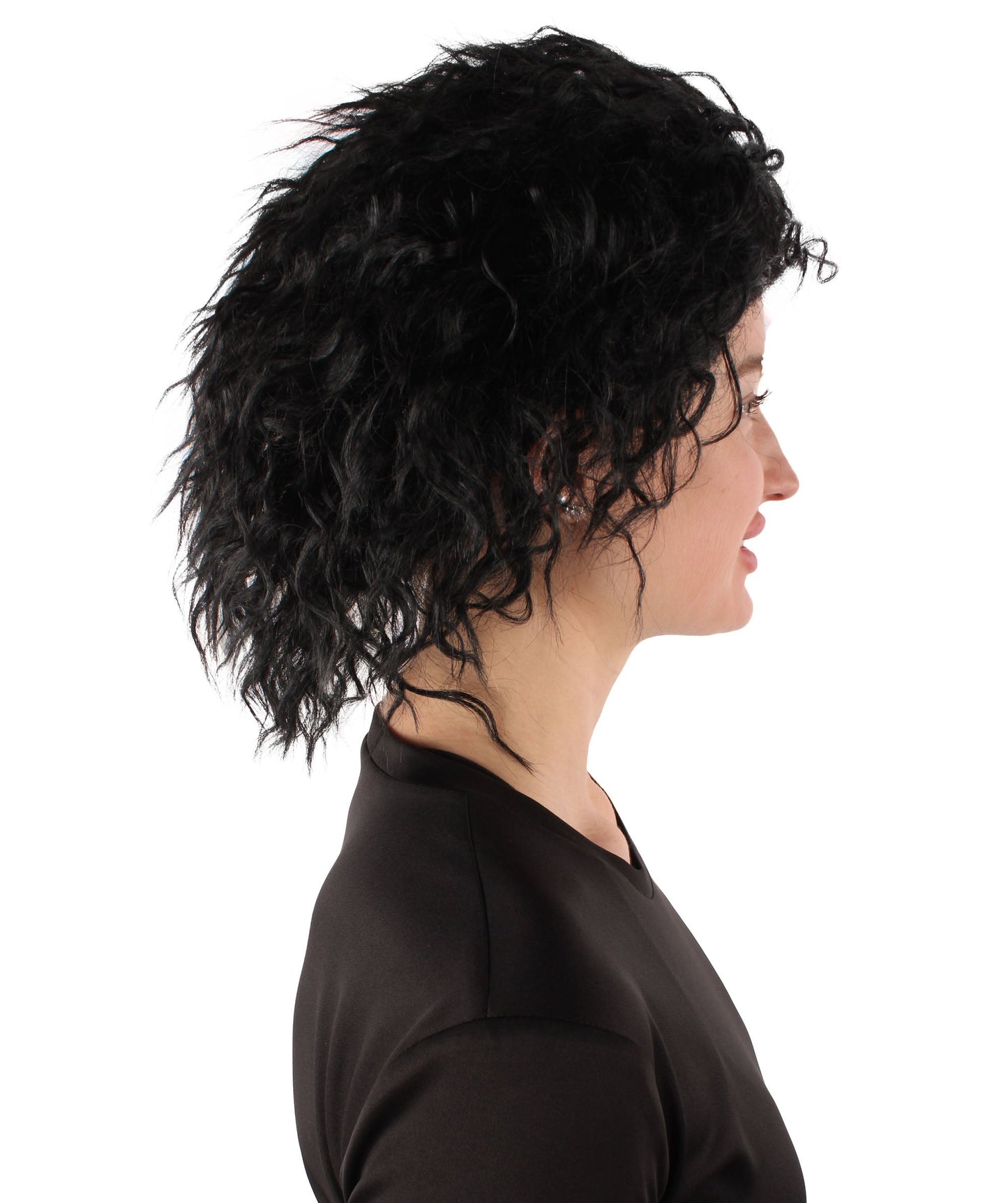 Women’s Black & White Two-toned Curly Wig | Breathable Capless Cap | Flame-retardant Synthetic Fiber