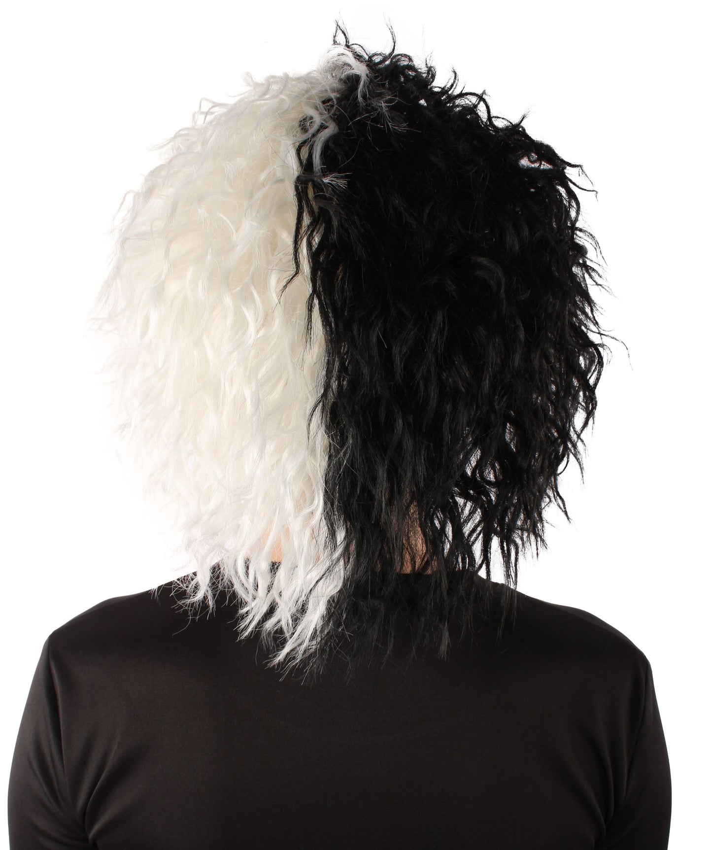 Women’s Black & White Two-toned Curly Wig | Breathable Capless Cap | Flame-retardant Synthetic Fiber