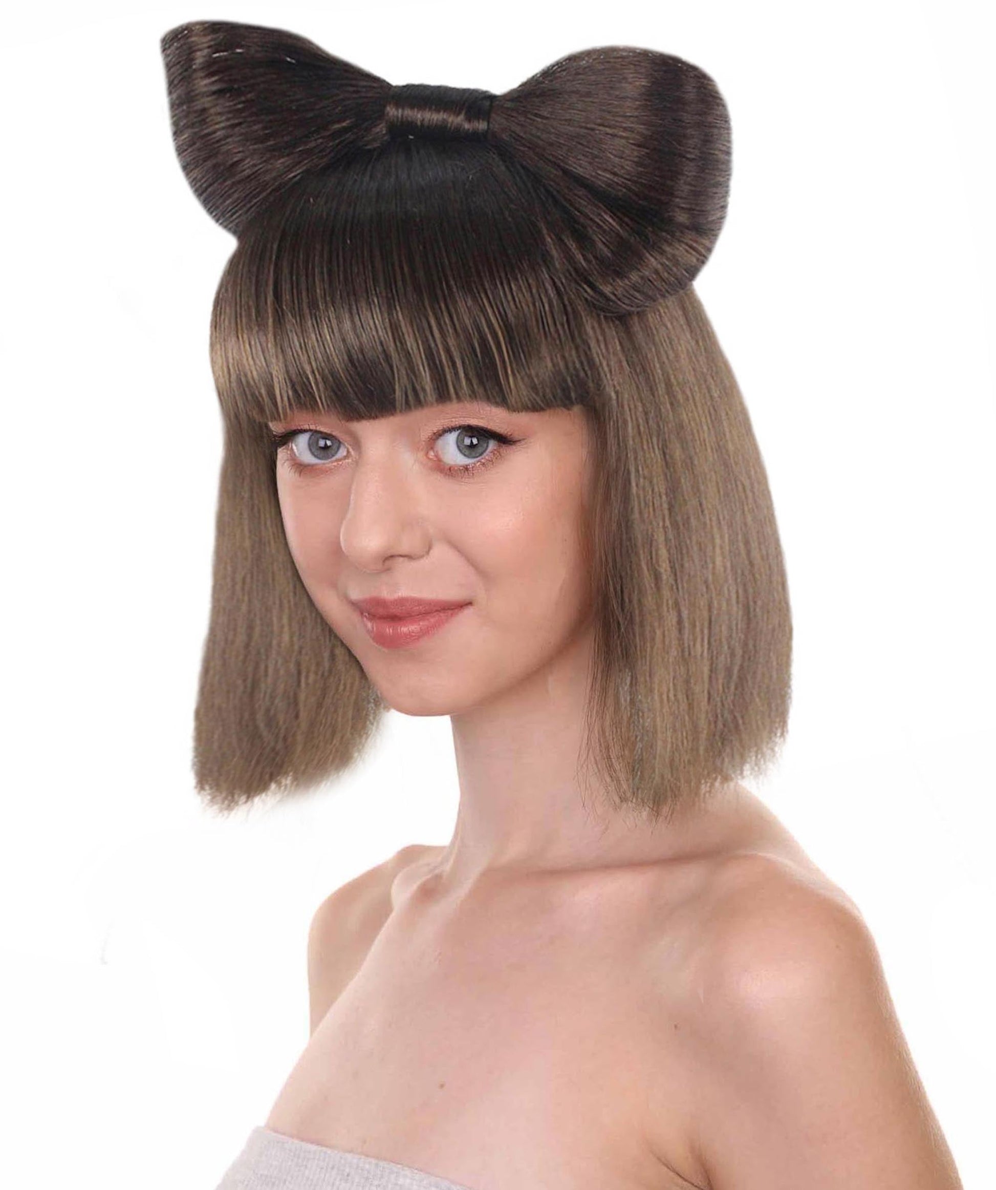 Dark Brown Women's Butterfly Bow Wigs