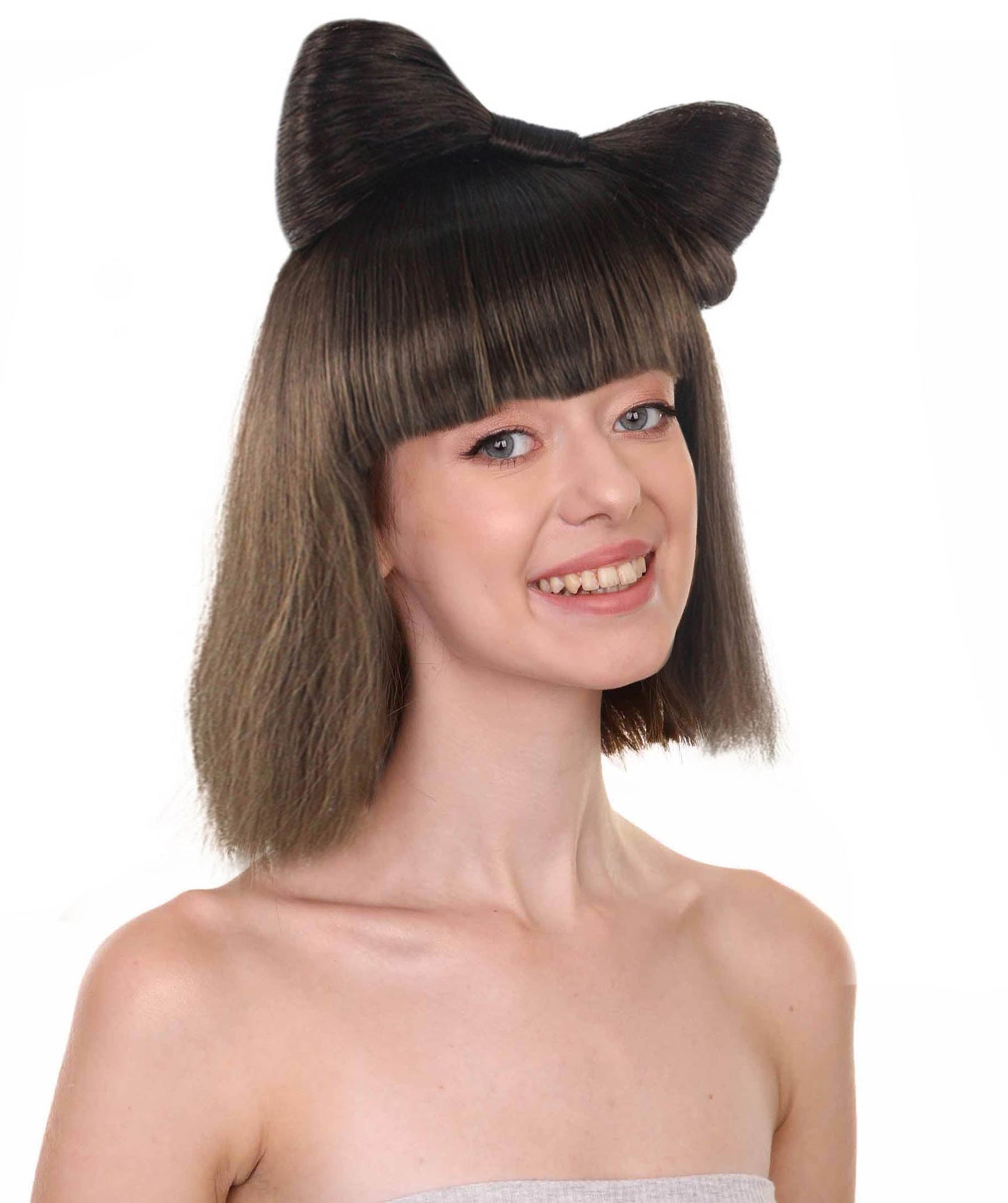 Dark Brown Women's Butterfly Bow Wigs