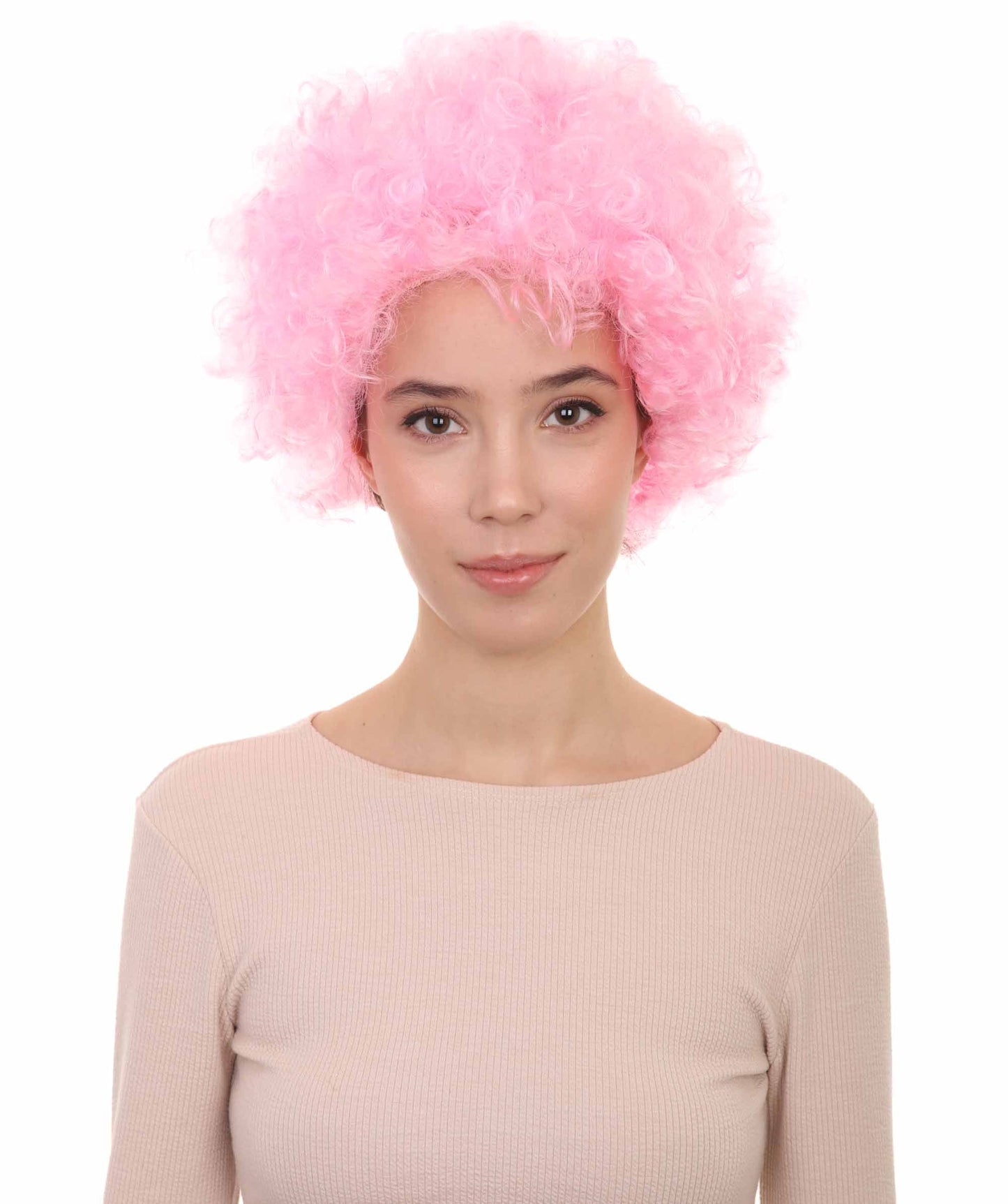 Lt Pink Unisex Afro Wig