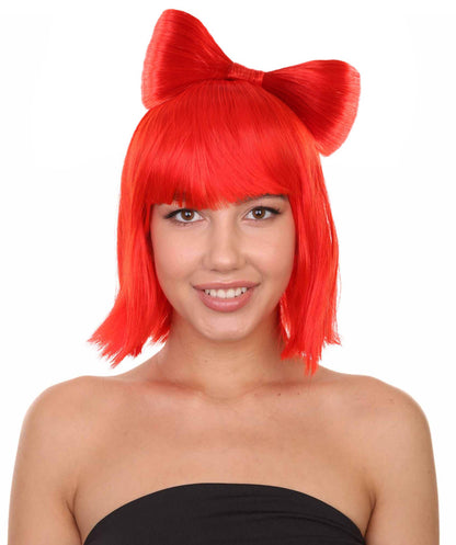 Neon Red Women's Butterfly Bow Wigs