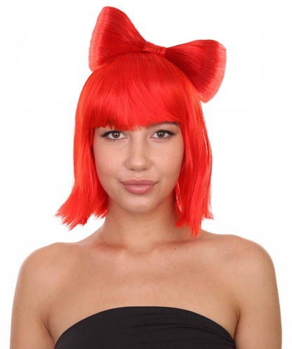 Neon Red Women's Butterfly Bow Wigs