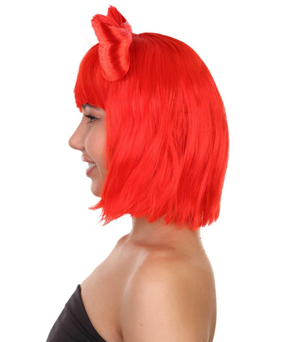 Neon Red Women's Butterfly Bow Wigs