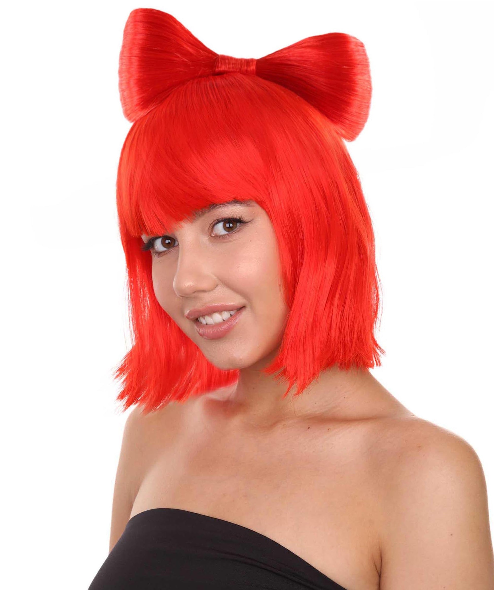 Neon Red Women's Butterfly Bow Wigs