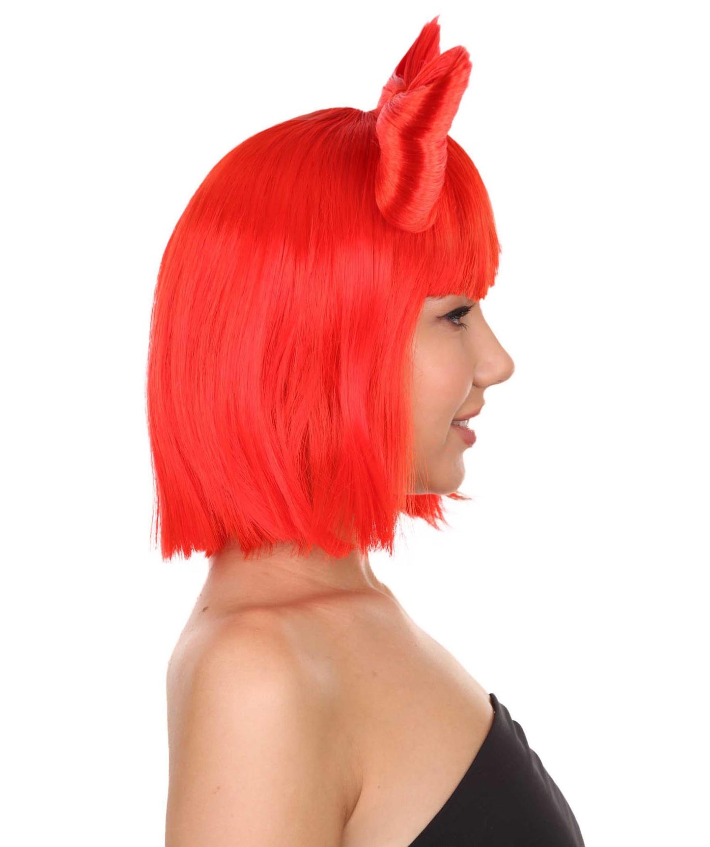 Neon Red Women's Butterfly Bow Wigs