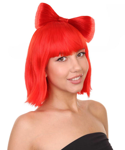 Neon Red Women's Butterfly Bow Wigs