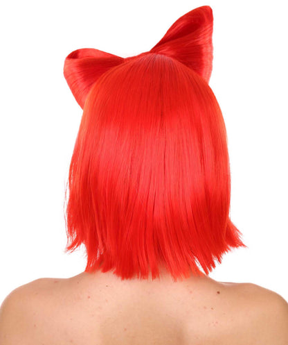 Neon Red Women's Butterfly Bow Wigs