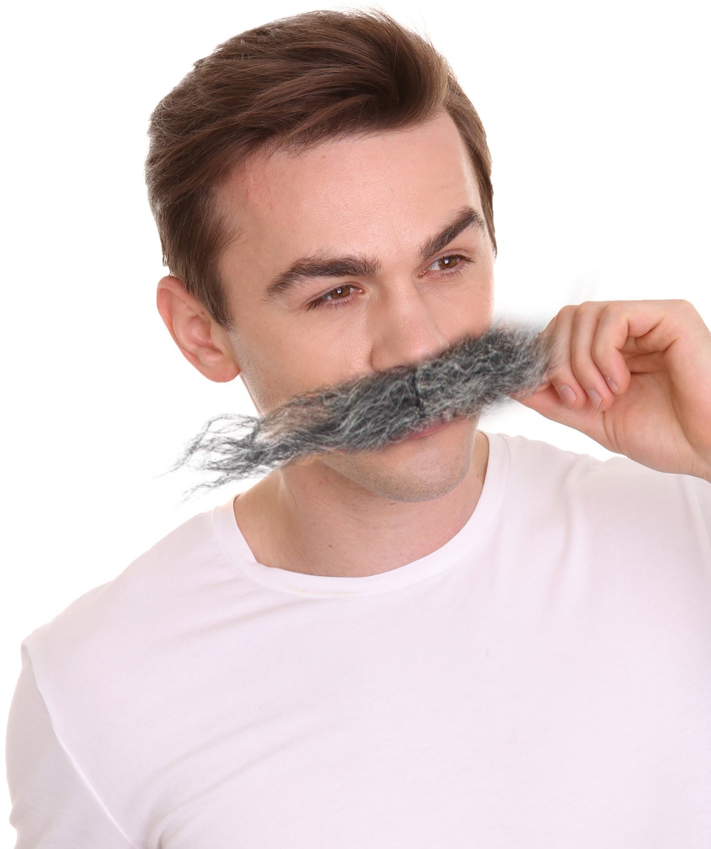 Men's Doctor Video Game Supervillain Long Curly Mustache| Multiple Color Options