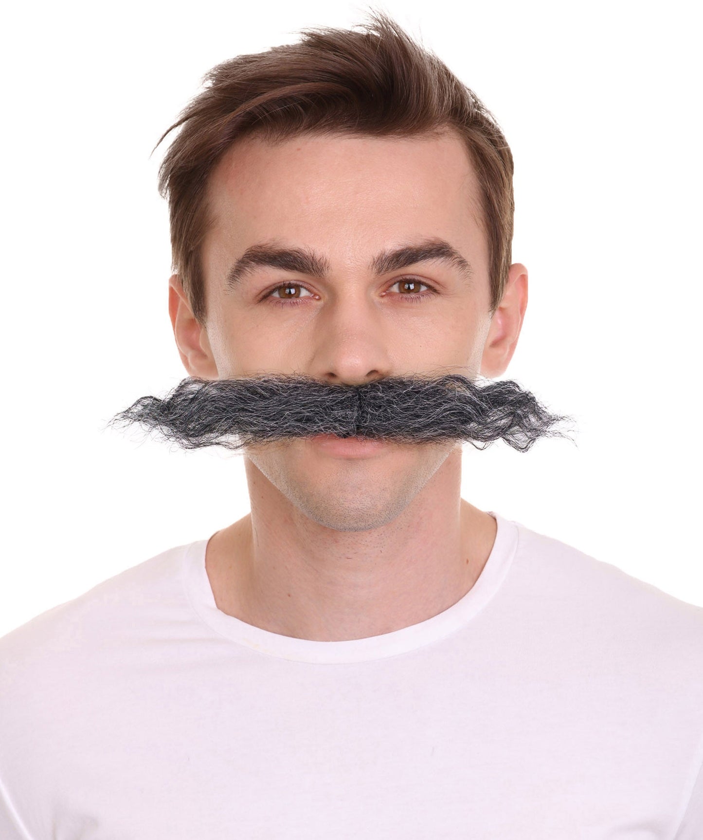 Men's Doctor Video Game Supervillain Long Curly Mustache| Multiple Color Options